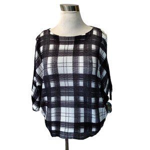 Luisa Ricci viscose blend 3/4 cold shoulder sleeve top size L Made in Italy